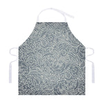 White And Grey Western Floral Print Adjustable Apron