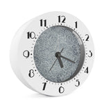White And Grey Western Floral Print Alarm Clock