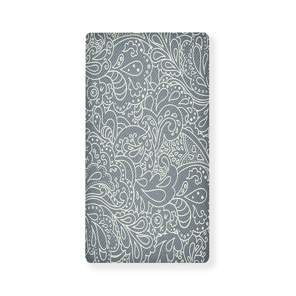 White And Grey Western Floral Print Baby Crib Sheet