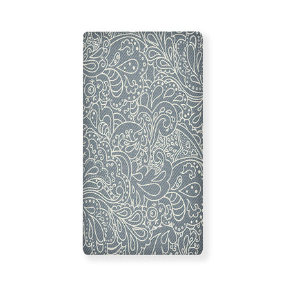 White And Grey Western Floral Print Baby Crib Sheet