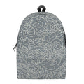White And Grey Western Floral Print School Backpack