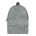 White And Grey Western Floral Print Backpack