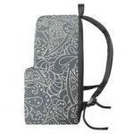 White And Grey Western Floral Print Backpack