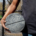 White And Grey Western Floral Print Basketball