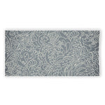 White And Grey Western Floral Print Beach Towel