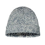 White And Grey Western Floral Print Beanie