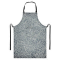 White And Grey Western Floral Print Bib Apron With Pocket