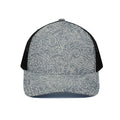 White And Grey Western Floral Print Black Mesh Trucker Hat