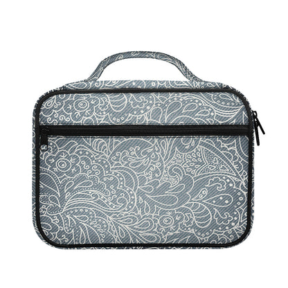 White And Grey Western Floral Print Briefcase Bible Bag
