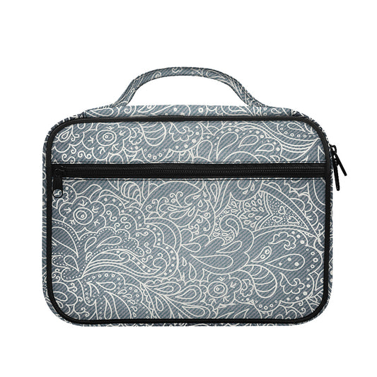 White And Grey Western Floral Print Briefcase Bible Bag