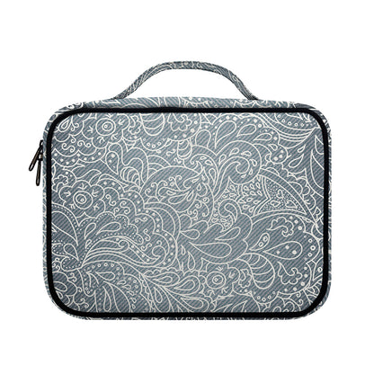 White And Grey Western Floral Print Briefcase Bible Bag