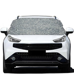 White And Grey Western Floral Print Car Windshield Snow Cover