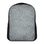 White And Grey Western Floral Print Casual Backpack