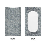 White And Grey Western Floral Print Changing Pad Cover