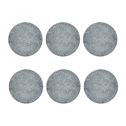 White And Grey Western Floral Print Coaster Set