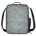 White And Grey Western Floral Print Crossbody Lunch Bag