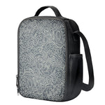White And Grey Western Floral Print Crossbody Lunch Bag