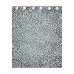 White And Grey Western Floral Print Curtain