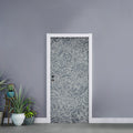 White And Grey Western Floral Print Door Sticker