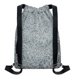 White And Grey Western Floral Print Drawstring Backpack