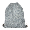 White And Grey Western Floral Print Drawstring Bag