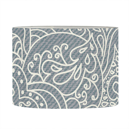 White And Grey Western Floral Print Drum Lamp Shade