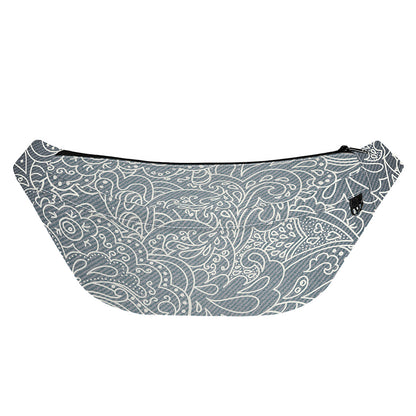 White And Grey Western Floral Print Fanny Pack