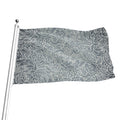 White And Grey Western Floral Print Flag
