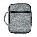 White And Grey Western Floral Print Front Pocket Bible Bag