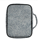 White And Grey Western Floral Print Front Pocket Bible Bag