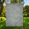 White And Grey Western Floral Print Garden Flag