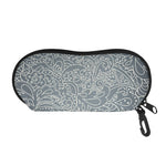 White And Grey Western Floral Print Glasses Case