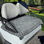 White And Grey Western Floral Print Golf Cart Seat Cover