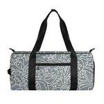 White And Grey Western Floral Print Gym Bag