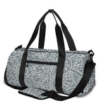 White And Grey Western Floral Print Gym Bag