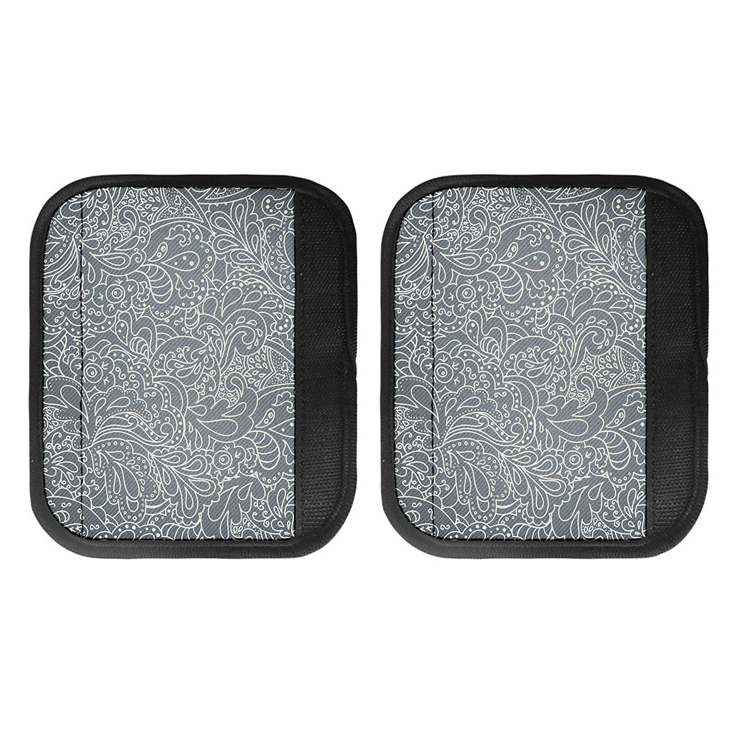 White And Grey Western Floral Print Handle Covers