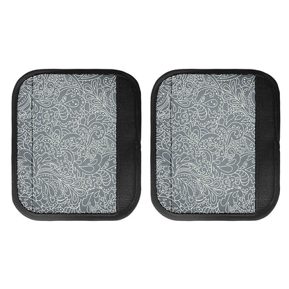White And Grey Western Floral Print Handle Covers