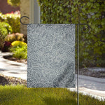 White And Grey Western Floral Print House Flag