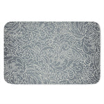 White And Grey Western Floral Print Indoor Door Mat