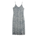 White And Grey Western Floral Print Jersey Midi Cami Dress