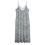 White And Grey Western Floral Print Jersey Midi Cami Dress