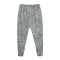 White And Grey Western Floral Print Jogger Pants