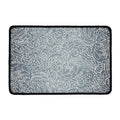 White And Grey Western Floral Print Kitchen Mat