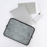 White And Grey Western Floral Print Laptop Sleeve