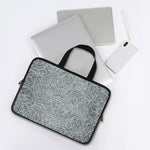 White And Grey Western Floral Print Laptop Sleeve With Handle