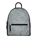 White And Grey Western Floral Print Leather Backpack