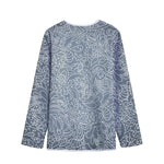 White And Grey Western Floral Print Long Sleeve Short Coat