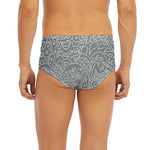 White And Grey Western Floral Print Men's Briefs