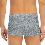 White And Grey Western Floral Print Men's Short Boxer Briefs