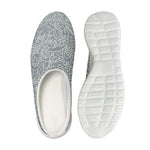 White And Grey Western Floral Print Mesh Casual Shoes